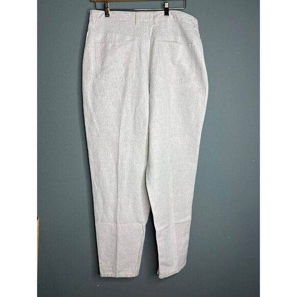 VTG Talbots Women's 16 Linen Cotton High Rise Taper Leg Trouser Pants - Picture 2 of 6